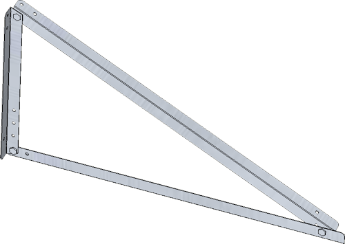 Επικλινές πλαίσιο βάσης στήριξης φωτοβολταϊκών αλουμινίου 108cm